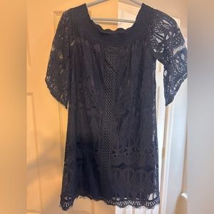 Trixxi Lace Dress - Navy